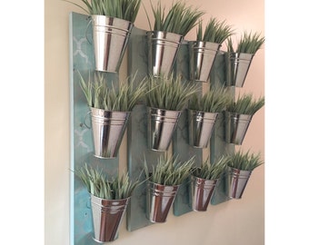 Mur intérieur planteur - bleu (une ligne de 3 pots)
