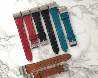 Real Leather Single Tour Band for Fitbit Charge 2 / 4 Colours