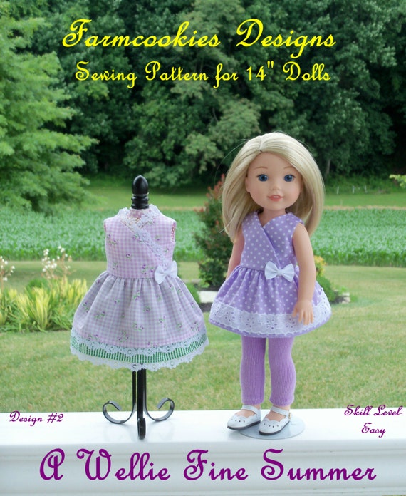 WELLIE WISHER® Size PDF Sewing Pattern: A Wellie Fine Summer! / Sewing Pattern Fits 14" American Girl Wellie Wishers®, Glitter Girls