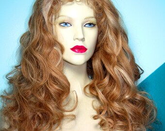 Remi Remy Full Lace Wig Human Hair Blonde Mix Wavy Deep Wave