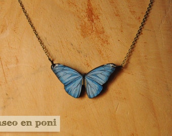 Butterfly necklace "Indigo"