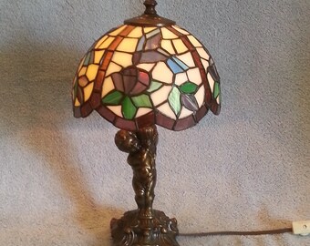 Stained Glass Lamp - Hummingbird Theme - Floral