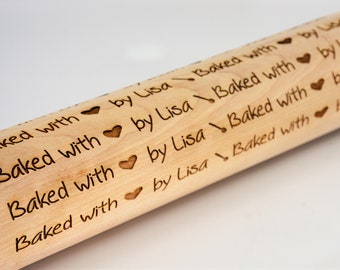 Personalized Rolling Pins, Custom, Laser Engraved, Solid Wood, High Quality