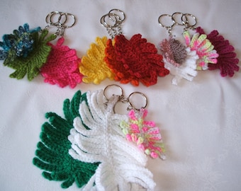 Crochet feather keyring - can be personalised