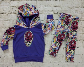 Purple Grateful Dead Hoodie, hoodie and leggings, Steal Your Face Hoodie, Grateful Dead Leggings