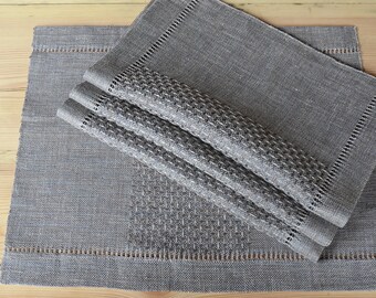 Set of 4 Handwoven Placemats Linen Placemats Table Placemats