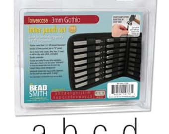 Arial/Gothic Lower Case Letter Stamp Set 3mm 27pcs Free U.S. Shipping