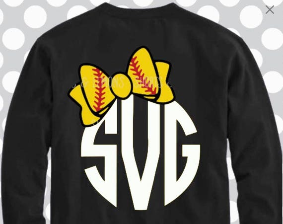 Download Softball SVG Softball bow decal cut file Softball shirt