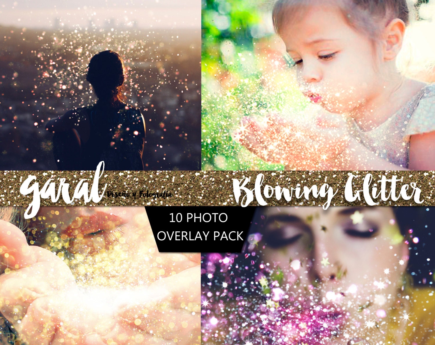 GLITTER BLOWING Photoshop Overlays 10 Pack photoshop overlay