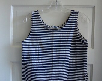 Vintage 60s NAVY STRIPED Nautical Tank Top sz S/M