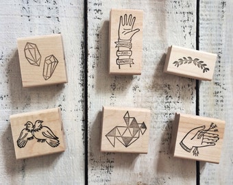 FULL LINE of Rubber Stamps by Brown Pigeon and Tusk and Cardinal, aka Bird in the Hand : A special artist collaboration