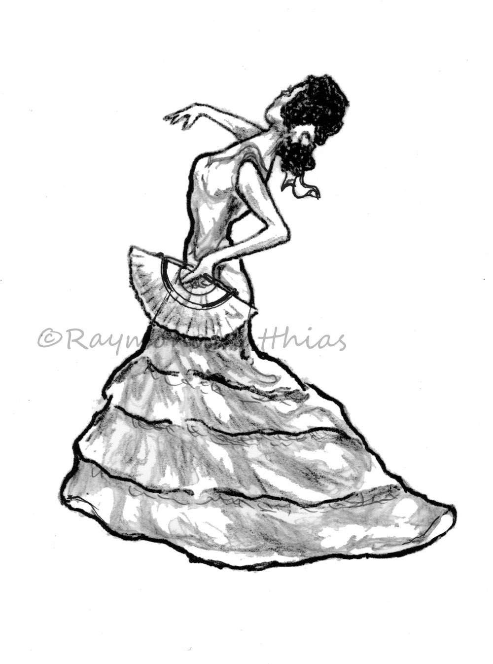 Danseuse De Flamenco Coloriage