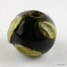 Black and Rustic Light Green Leaves Glossy Ceramic Focal Bead, black ceramic bead, black bead, leaves bead, nature bead,
