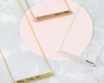 Personalised Horizontal Bar Necklace