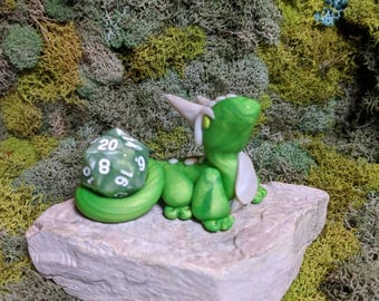 Polymer Clay Dragon- Handmade Dragon - Fantasy Sculpture - Clay Dragon - Dragon Figure - Miniature Dragon - Dragon Sculpture - Desk Buddy