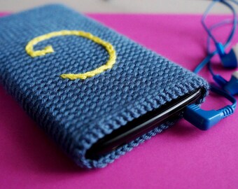 Best friend birthday gift Personalized denim phone case Crocheted phone case Protective smartphone case Boyfriend gift personalized gift