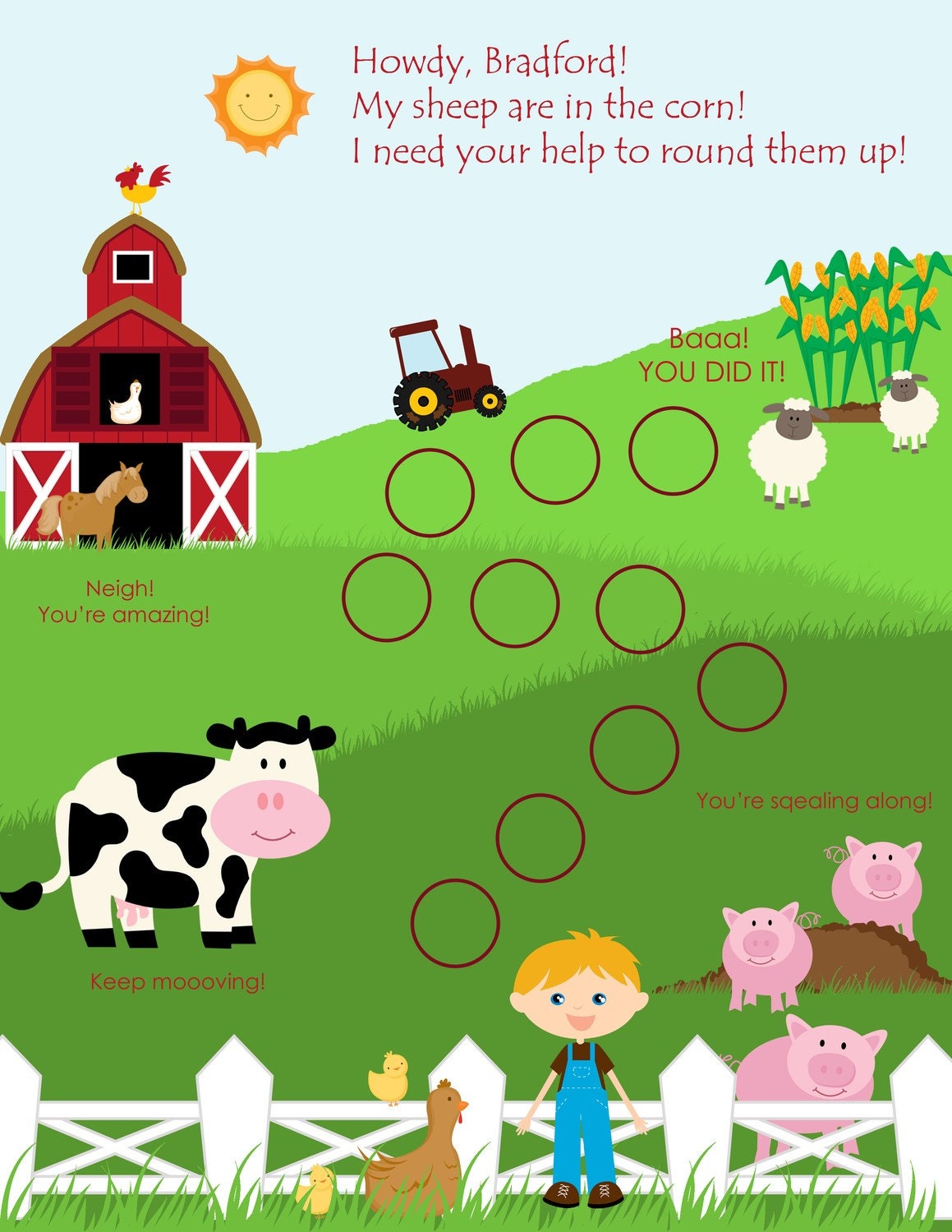 personalized child behavior reward chart farm printable reward charts for toddlers