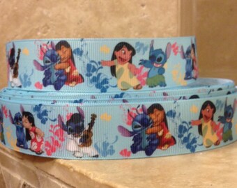 5 YDS Lilo and Stitch Ohana Ribbon