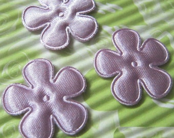 LOT 6 25mm satin 63 Parma violet embellishment flowers