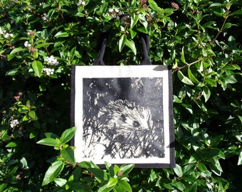 Hedgehog Eco Shopping Tote Bag - Hedgehog Gift - Eco Gift