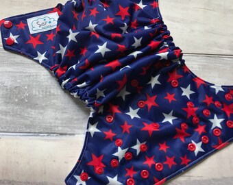 Patriotic stars AI2 cloth diaper