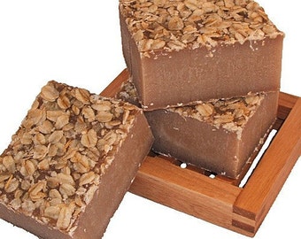 Oatmeal, Milk and Honey Handmade Cold Process Soap Bar, 4oz - oats, phthalate free, vegan, natural, organic sustainable palm oil,organza bag