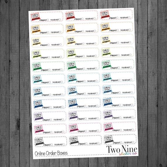 Online Order Planner Stickers Online order trackers Shopping