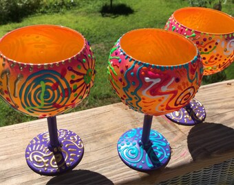 Lazy Days: three friendly wine goblets