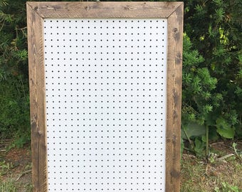 Rustic Pegboard, Pegboard Display, Large Pegboard, Framed Pegboard, Pegboard Frame, Nursery Peg Board, Nursery Display, Pegboard DIY Decor