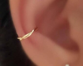 Earrings, Cartilage Earrings, Twisted Ear cuff,Boho Jewelry,Fake Conch piercing,Conch piercing, Ear Jacket