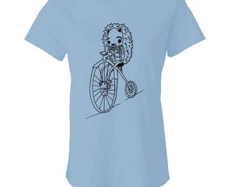 HEDGEHOG On A PENNY-FARTHING - Ladies Babydoll T-shirt