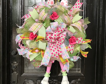 Very Whimsical Spring or Easter Wreath.