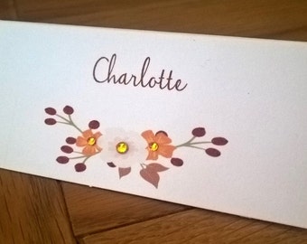 Handmade Personalised Thanksgiving Place Name Cards