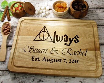 Personalized Cutting Board Always Harry Potter Cutting Board, Rustic Wedding Gift Custom Engraved Cutting Board, Gift for Rustic Wedding