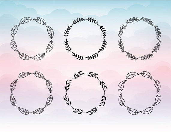 Download Hand Drawn Floral Wreath svg Floral Wreath Monogram Frames