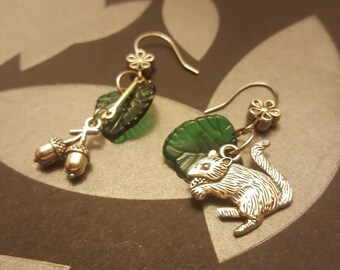 Chipmunk and Acorn Earrings Fall Nature Earrings Alvin and the chipmunks Earrings Cute Gift Earrings