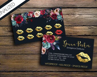 LipSense Business Cards with Lip Loyalty Card - SeneGence International - LipSense - Distributor - Lipsense