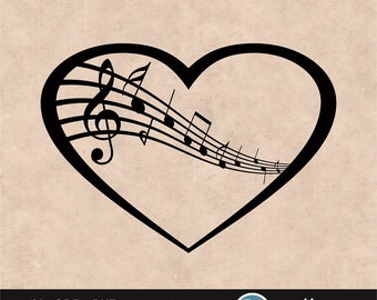 Music Heart Svg, Music Svg, Music Sheet svg, Love of Music, Music Clipart, Music keys svg, Musical notes svg, musical lyrics, hamony svg