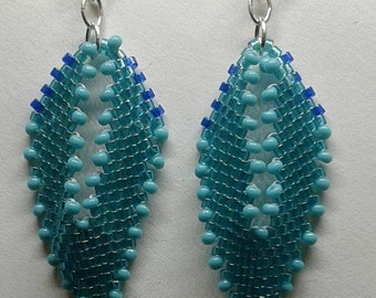 Turquoise Russian Leaf Earrings