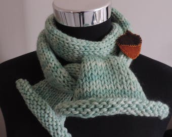 Hand Knit, Merino Wool Scarf