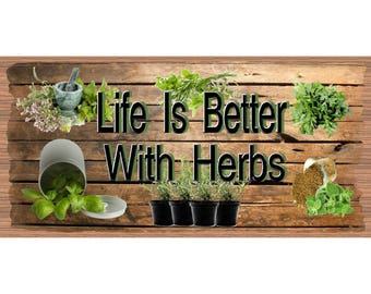 Kitchen Wood Signs -HerbSign - Herb Plaque - GS 2660