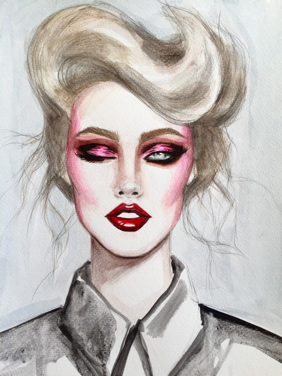 Original Acrylic Fashion Illustration Painting Inspired by the