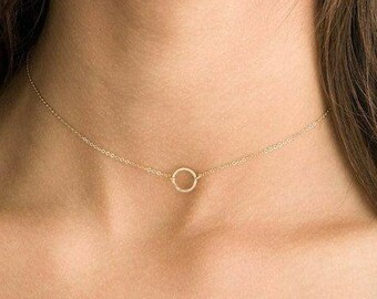 Karma Necklace, Gold Choker, Gold Necklace, Gold Choker Necklace, Chokers, Necklaces, Karma, Women's Necklace, Jewelry Gifts For Her, 14k GF