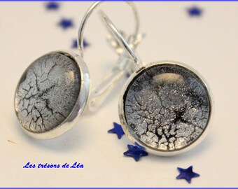 Earrings sleepers Crackle effect