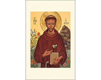5 Icon Style Saint Francis of Assisi Holy Cards (F-EE)