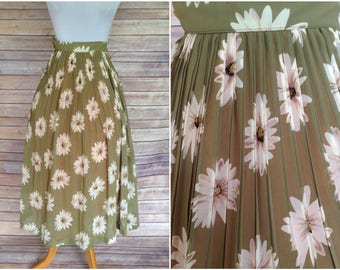 1990's Floral skirt | 90s skirt | daisy skirt | 90s daisy skirt | xs floral skirt | 1950's Floral skirt | 1950s novelty skirt