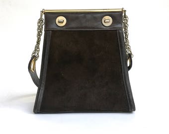 Brown Leather & Suede Purse | Zenith | 1960s