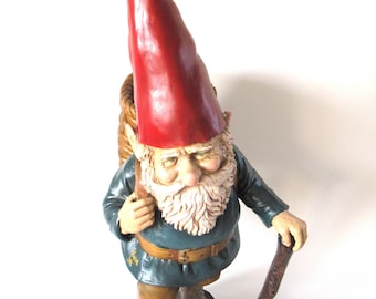 Garden gnome 33 INCH Foraging Gnome with Basket. Rien Poortvliet, David the Gnome, Klaus Wickl, el Gnomo. Gnome Gift #6A7G208DK7