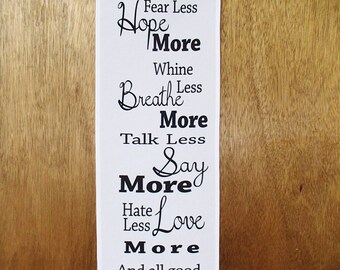 Swedish Proverb Wall Hanging - Fear Less Hope More