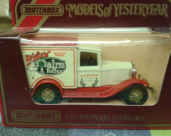 Matchb Car- Walter's Palm Toffee 1930 Model 'A' Ford Van Y-22